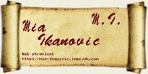 Mia Ikanović vizit kartica